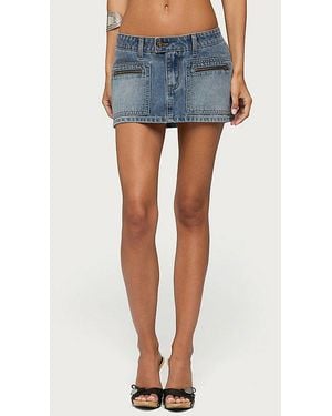 Edikted Verena Zip Pocket Micro Skort - Blue