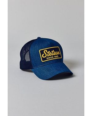Stetson 1865 Patch Denim Trucker Hat - Blue