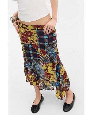 Urban Outfitters Uo Asymmetric Rib Midi Skirt At - Multicolour