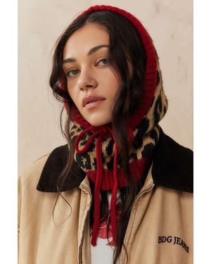 Damson Madder Leopard Print Hood - Brown