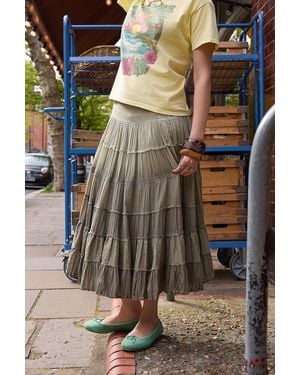 Kimchi Blue Eila Dip Dye Midi Skirt - Green