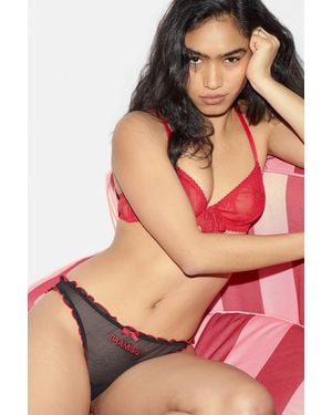 Out From Under 'tiramisu' Mesh Cheekini Knickers - Pink