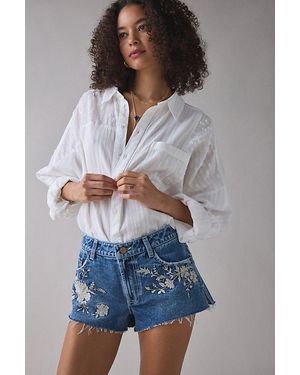 BDG Georgie Embroidered Denim Cutoff Shorts - Multicolor