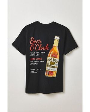 Urban Outfitters Beer O'Clock Graphic Tee - Black