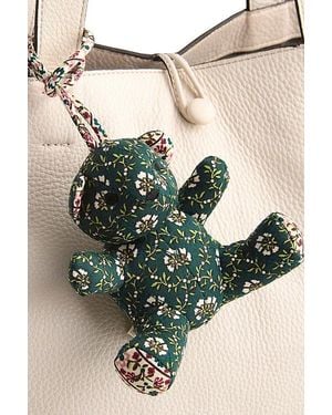 Vera Bradley Quilted Cotton Bitty Bear Bag Charm - Green