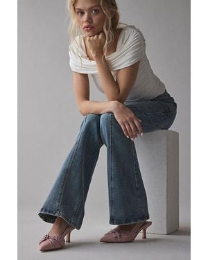 Urban Outfitters Uo Wren Buckle Slingback Kitten Heel - Gray