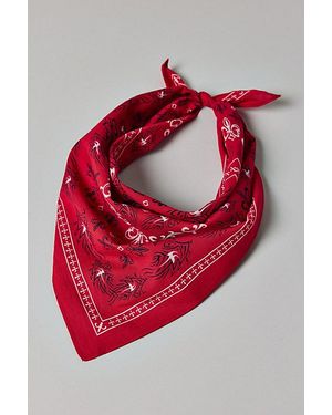 Urban Outfitters Heraldic Patterned Cotton Bandana - Red