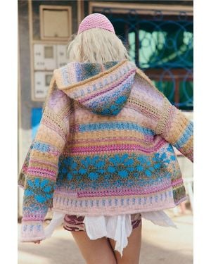 Kimchi Blue Stitchy Flower Hoodie Xs At Urban Outfitters - Multicolour