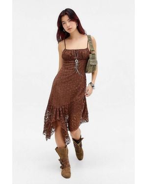 Kimchi Blue Bettina Lace Midi Dress - Brown