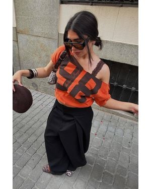 BDG 98 Off-shoulder Graphic Tee - Grey