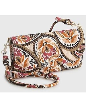 Vera Bradley Quilted Cotton Wildwood Crossbody Wallet - White