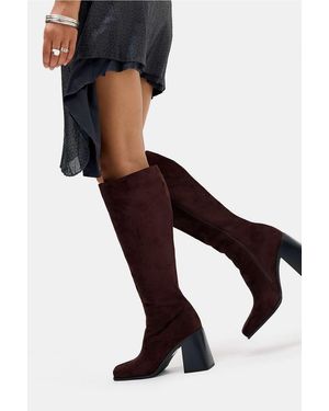 Raid Dark Brown Renzo Knee High Boots - Black
