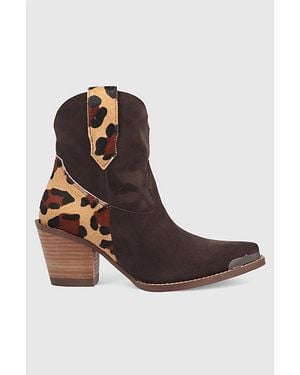 Dingo Texas Charm Suede Leather Bootie - Brown