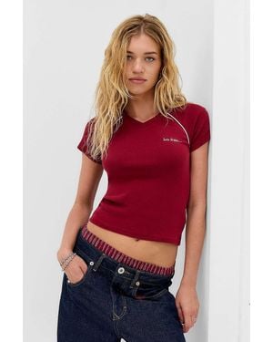 iets frans... High V-neck T-shirt - Red