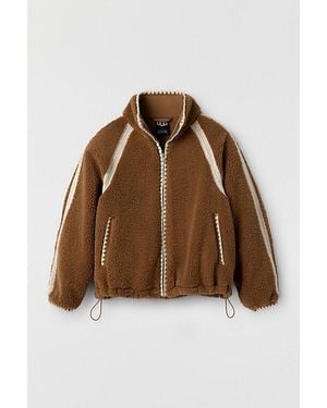UGG Nika Crochet Fluff Zip-Up Jacket - Brown