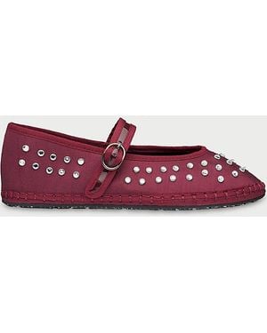 Flabelus Mae Studded Mary Jane Flat - Red