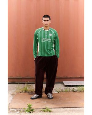 iets frans... Brown Harri Corduroy Jersey Joggers - Green