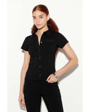 Silence + Noise Silence + Noise Polly Bengaline Shirt - Black