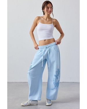 Out From Under Essential Barrel Leg Full Length Sweatpant - Blue