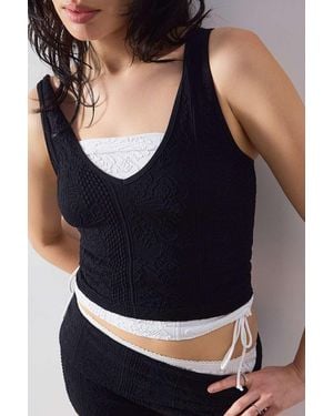 Out From Under Textured Easy V Seamless Cami - Black