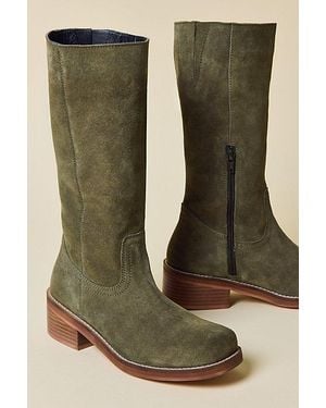 Urban Outfitters Uo Suede Slouch Boots - Green