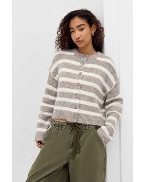 Urban Outfitters Uo Marli Crew Neck Cardigan - Natural