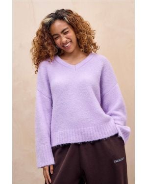 iets frans... ... Champagne High V-neck Jumper - Purple