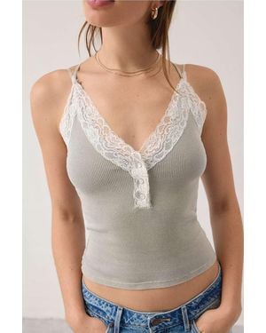 BDG Soft Crush Lace Cami - Grey
