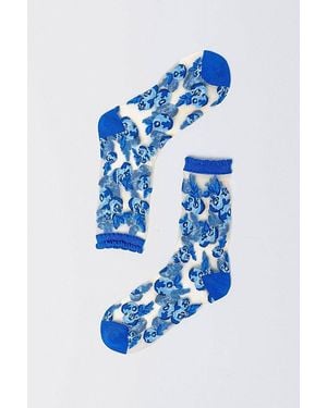 Sock Candy Blueberry Ruffle Sheer Sock