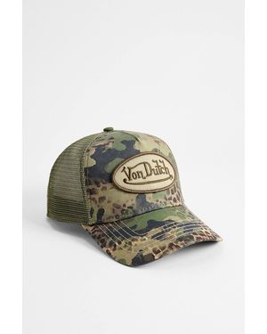 Von Dutch Safari Print Trucker Cap - Green