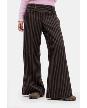 Urban Outfitters Uo Charlie Low Rise Flared Trousers - Black