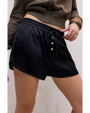 Out From Under Satin Boxer Shorts - Black