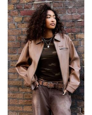 BDG Luca Shrunken Faux Leather Jacket - Black