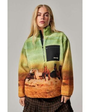 BDG Soay Horse Half-zip Fleece Xs At Urban Outfitters - Multicolour