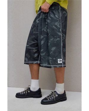 iets frans... Black Camo Airtex Sports Shorts - Blue