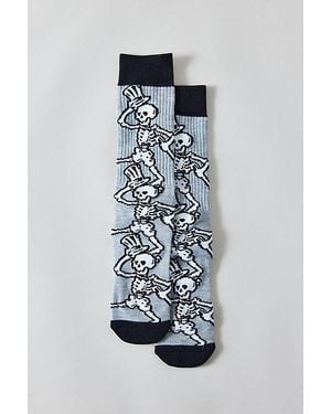 Urban Outfitters Grateful Dead Dancing Skeletons Crew Sock - White