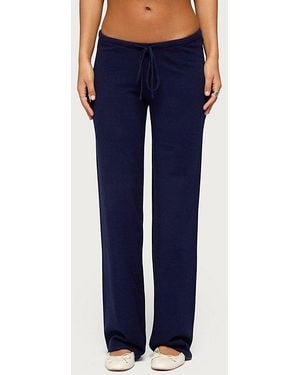 Edikted Alkira Knit Straight Leg Pants - Blue