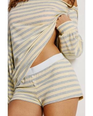Out From Under All Nighter Striped Sleep Shorts - Yellow