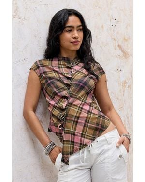 Silence + Noise Silence + Noise Rosana Pleat Shirt - Brown