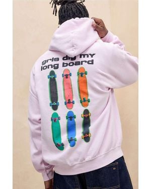 Urban Outfitters Uo Pink Longboard Hoodie