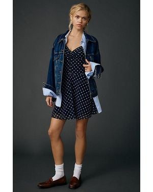 Urban Outfitters Uo Over The Horizon Chiffon Fit-And-Flare Mini Dress - Blue