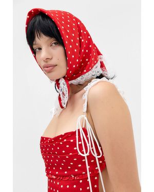 For Love & Lemons Dotted Headscarf - Red