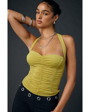 Urban Outfitters Uo Erin Ruched Jersey Knit Cropped Halter Top - Multicolor