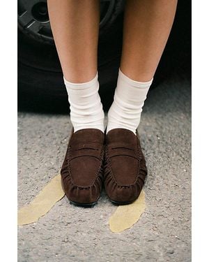 Alohas Aven Suede Leather Loafers - Brown