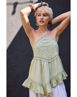 Kimchi Blue Lauri Asymmetric Halter Tunic Top - Green