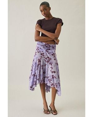 Kimchi Blue Jessica Asymmetric Low-Rise Midi Skirt - Purple
