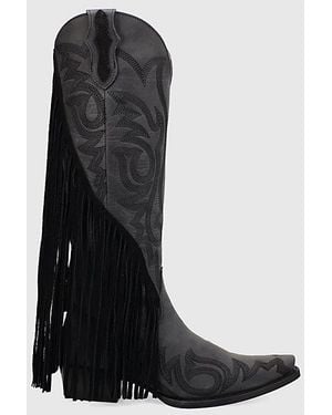 Dingo Walk West Leather Fringe Cowboy Boot - Black