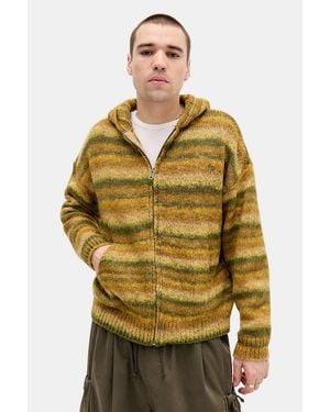 Ayker Yellow Hollie Zip-up Knit Hoodie