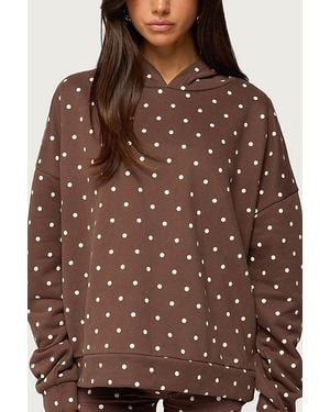 Edikted Chelsie Polka Dot Hoodie - Brown