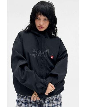 Quiksilver Uo Exclusive Black Nylon Jacket - Blue